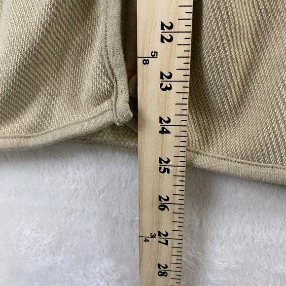 Orvis Jacket Sweater Womens XL Beige Button Up Cardigan Leather Elbow Patch - Picture 10 of 11